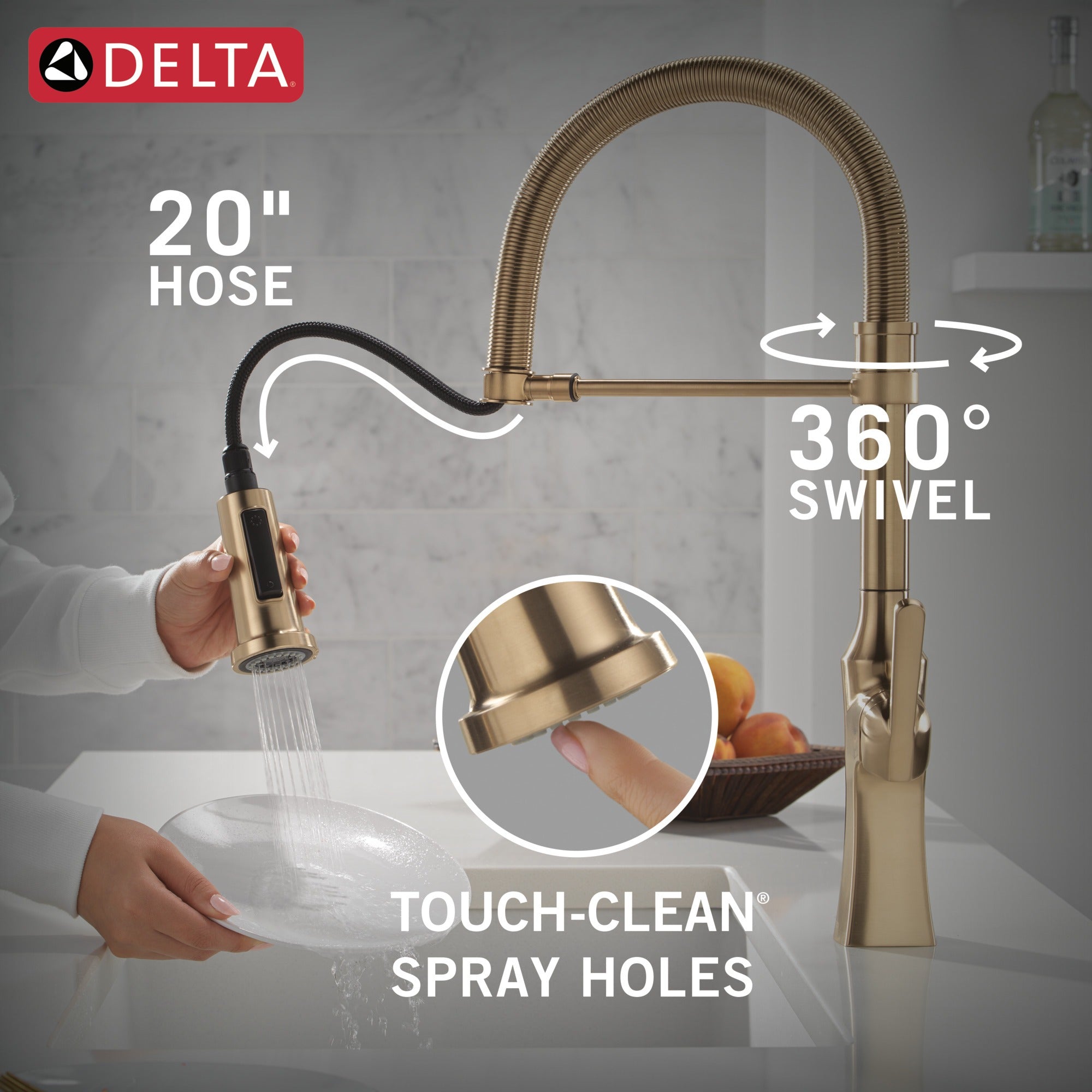 Delta Ermelo® Single Handle Pull-Down Spring Kitchen Faucet
