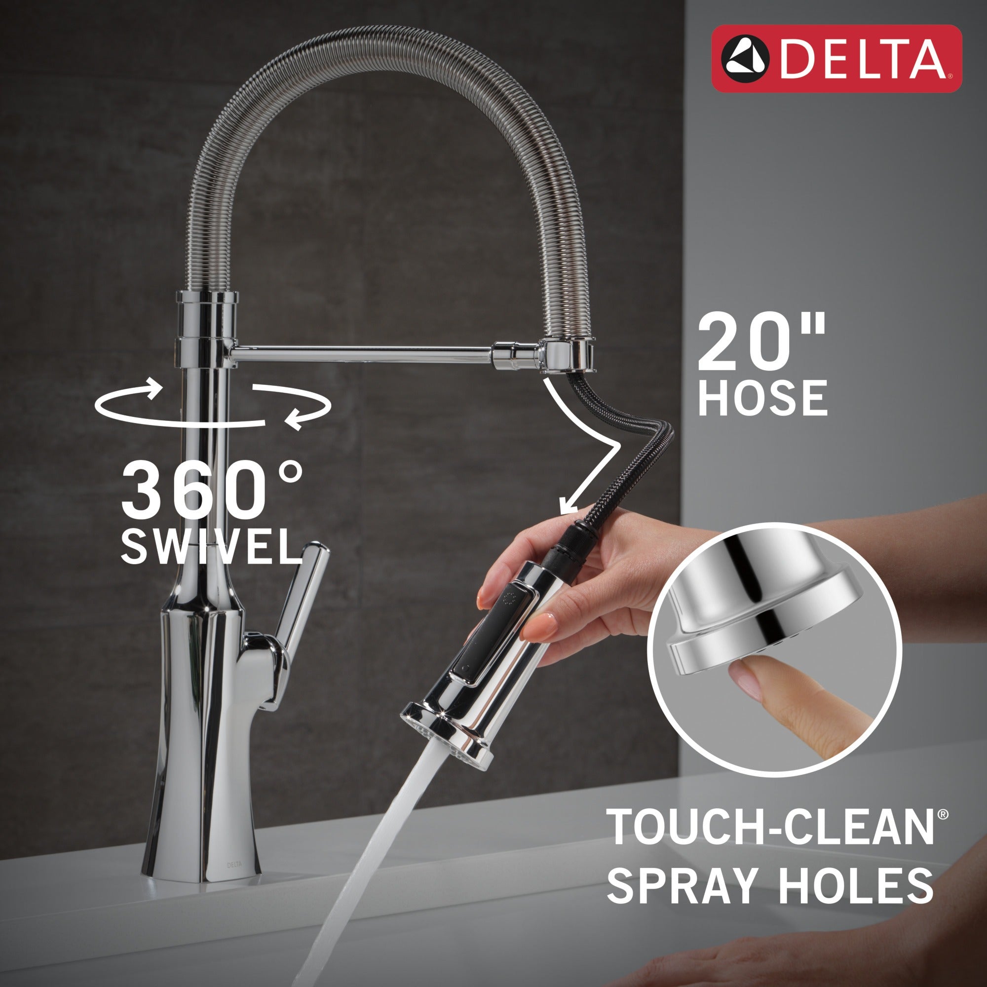 Delta Ermelo® Single Handle Pull-Down Kitchen Faucet With Spring Spout
