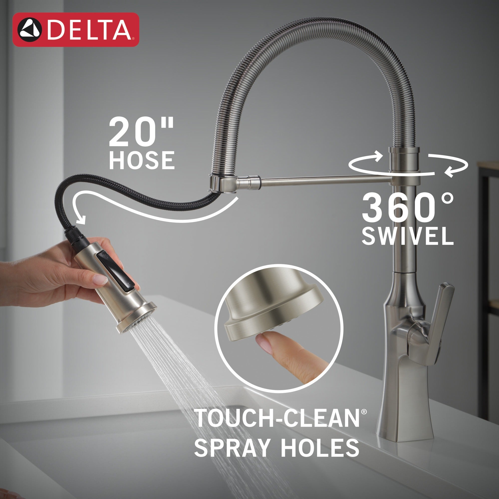 Delta Ermelo® Single Handle Pull-Down Kitchen Faucet With Spring Spout