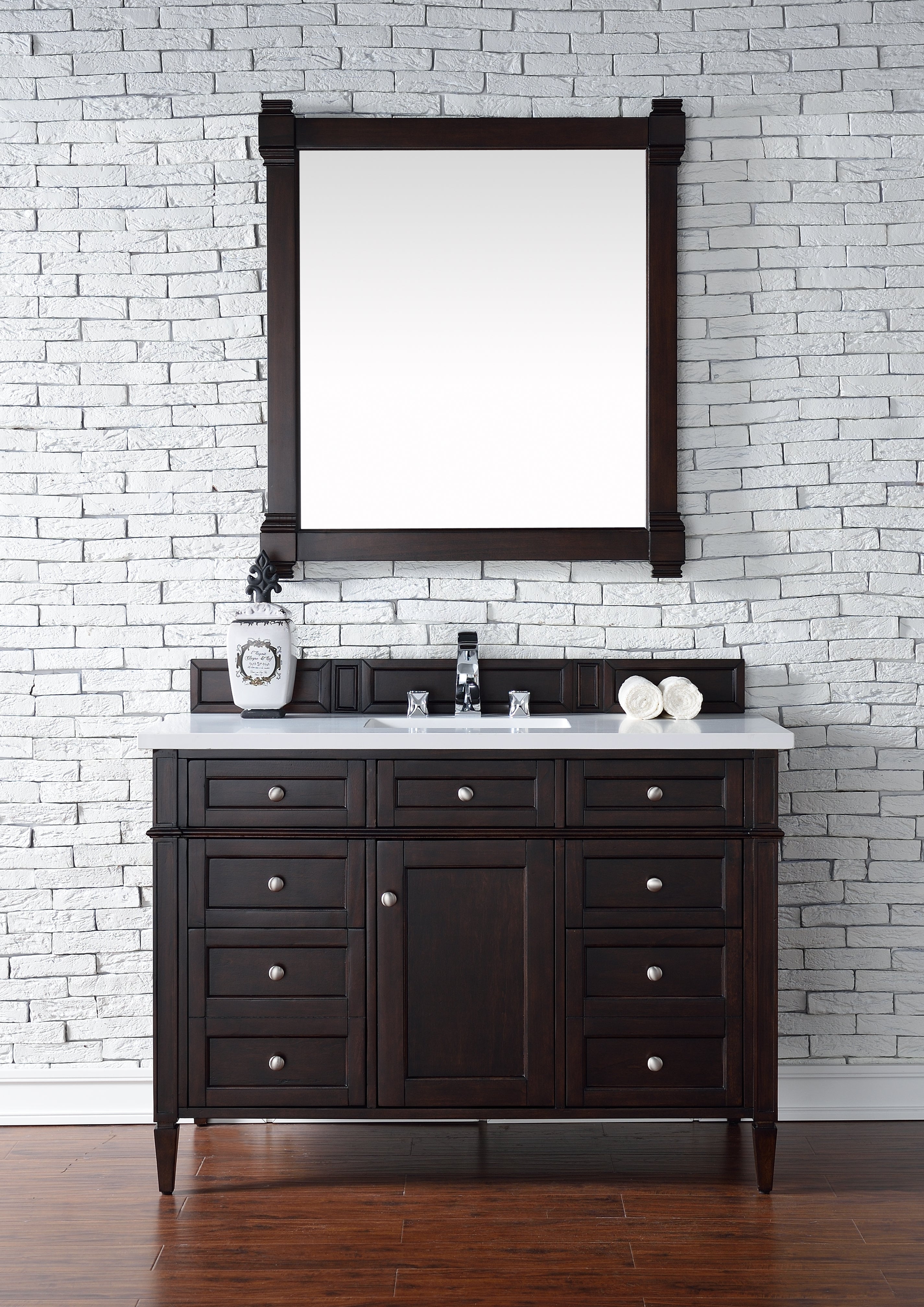 James Martin Brittany 48" Single Vanity in Burnished Mahogany with 3cm Countertop