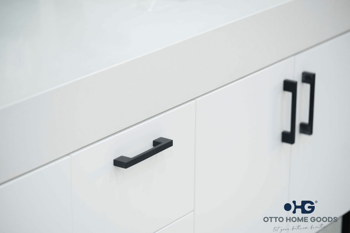Solana White 60" Double Bowls Bathroom Cabinet