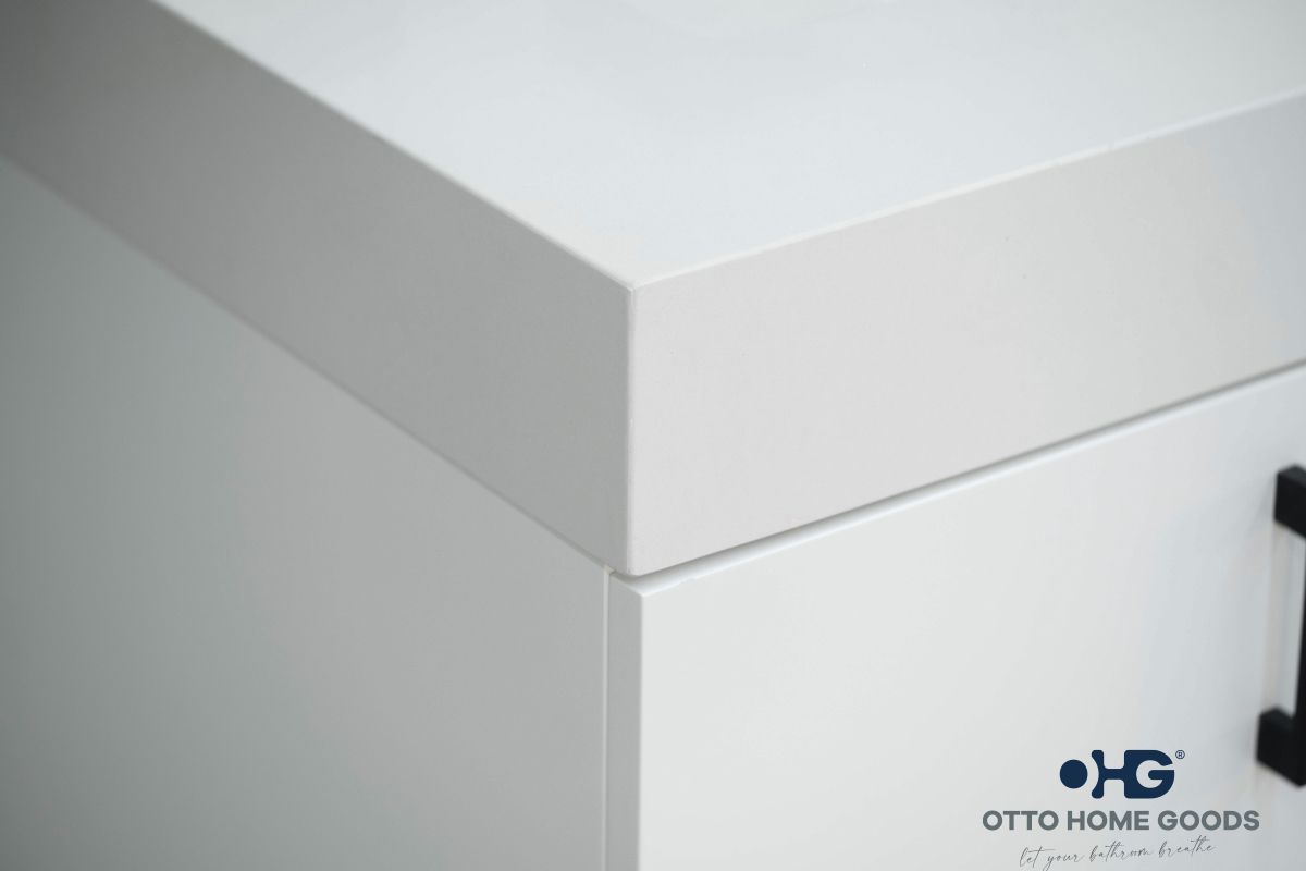 Solana White 60" Double Bowls Bathroom Cabinet