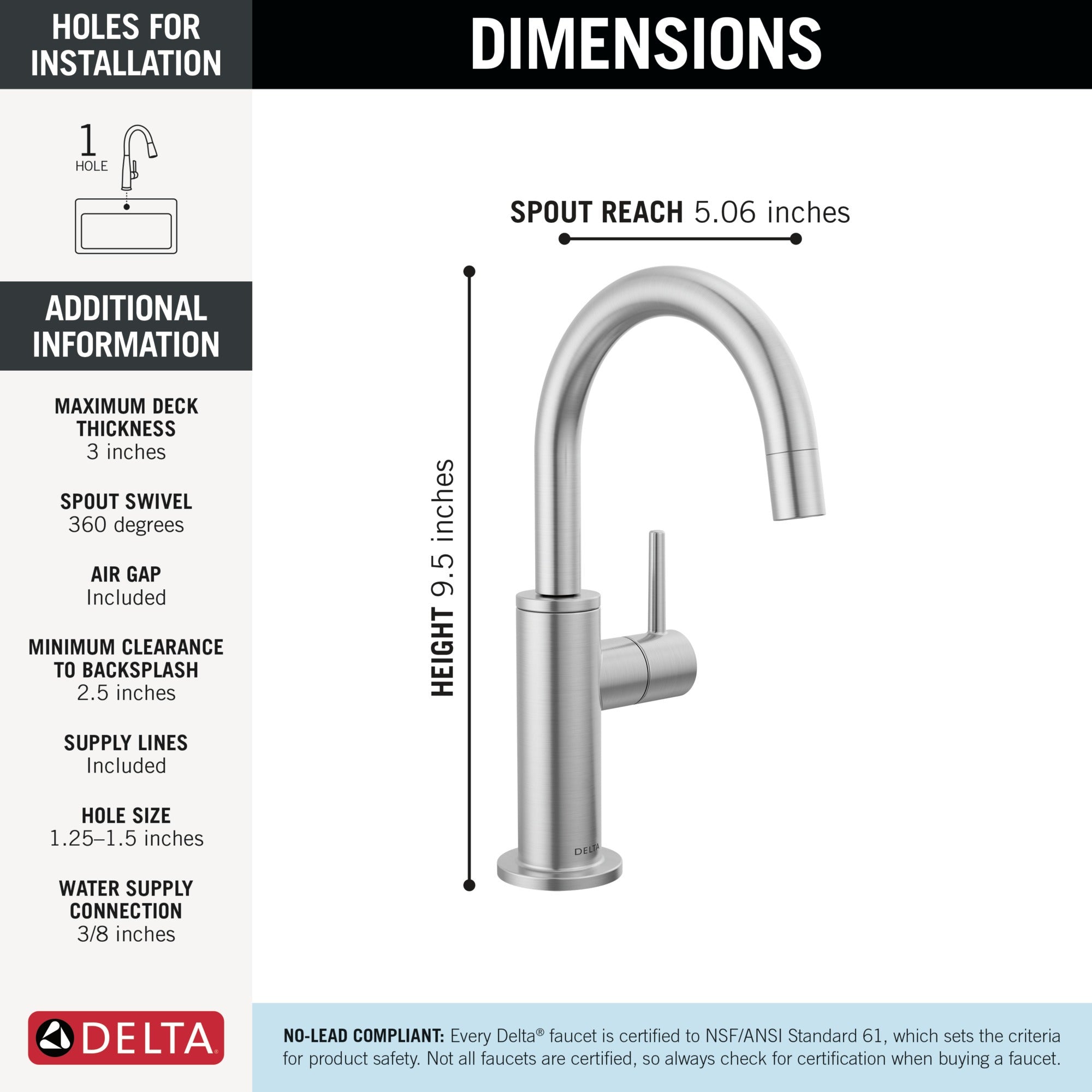 Delta Other Contemporary Round Beverage Faucet