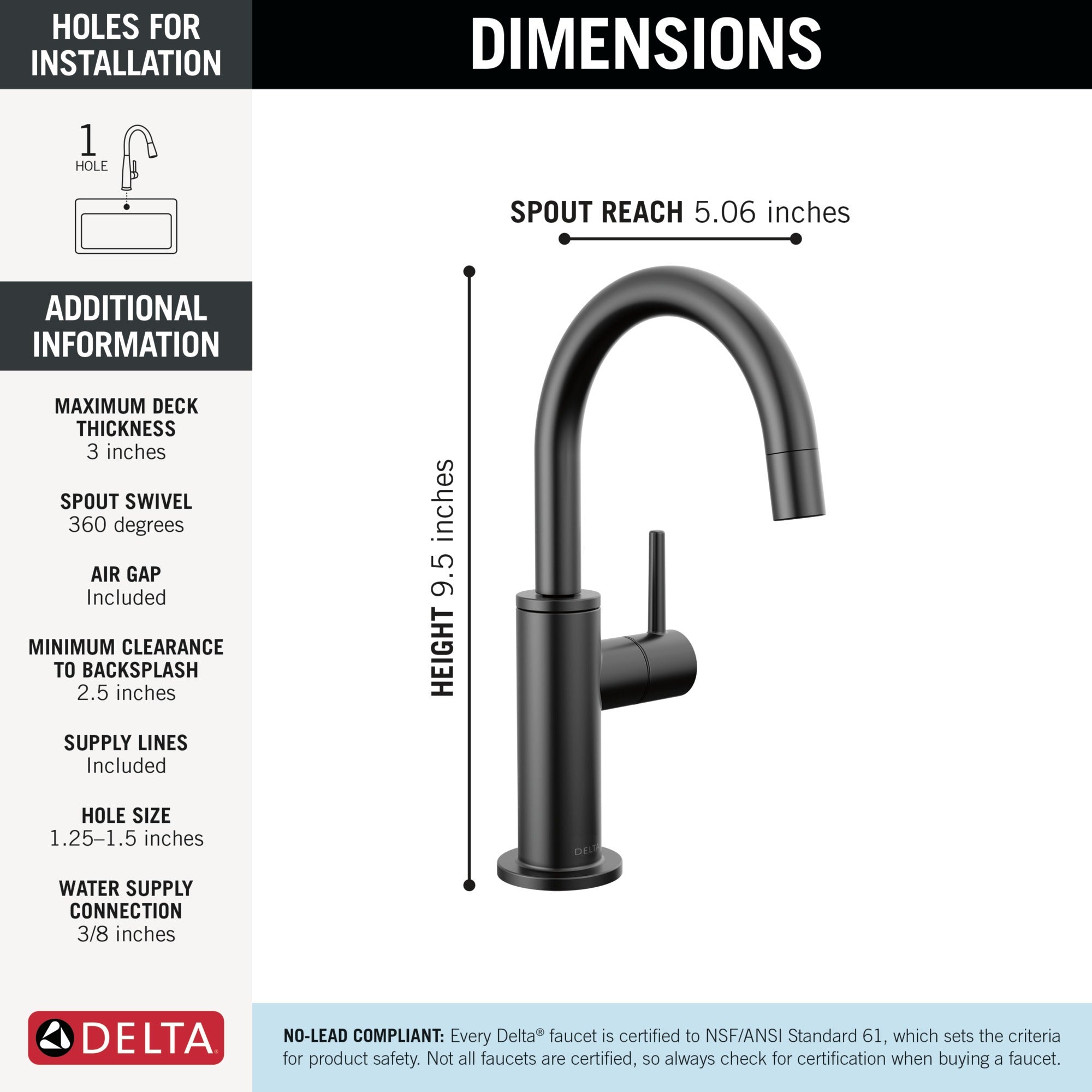 Delta Other Contemporary Round Beverage Faucet