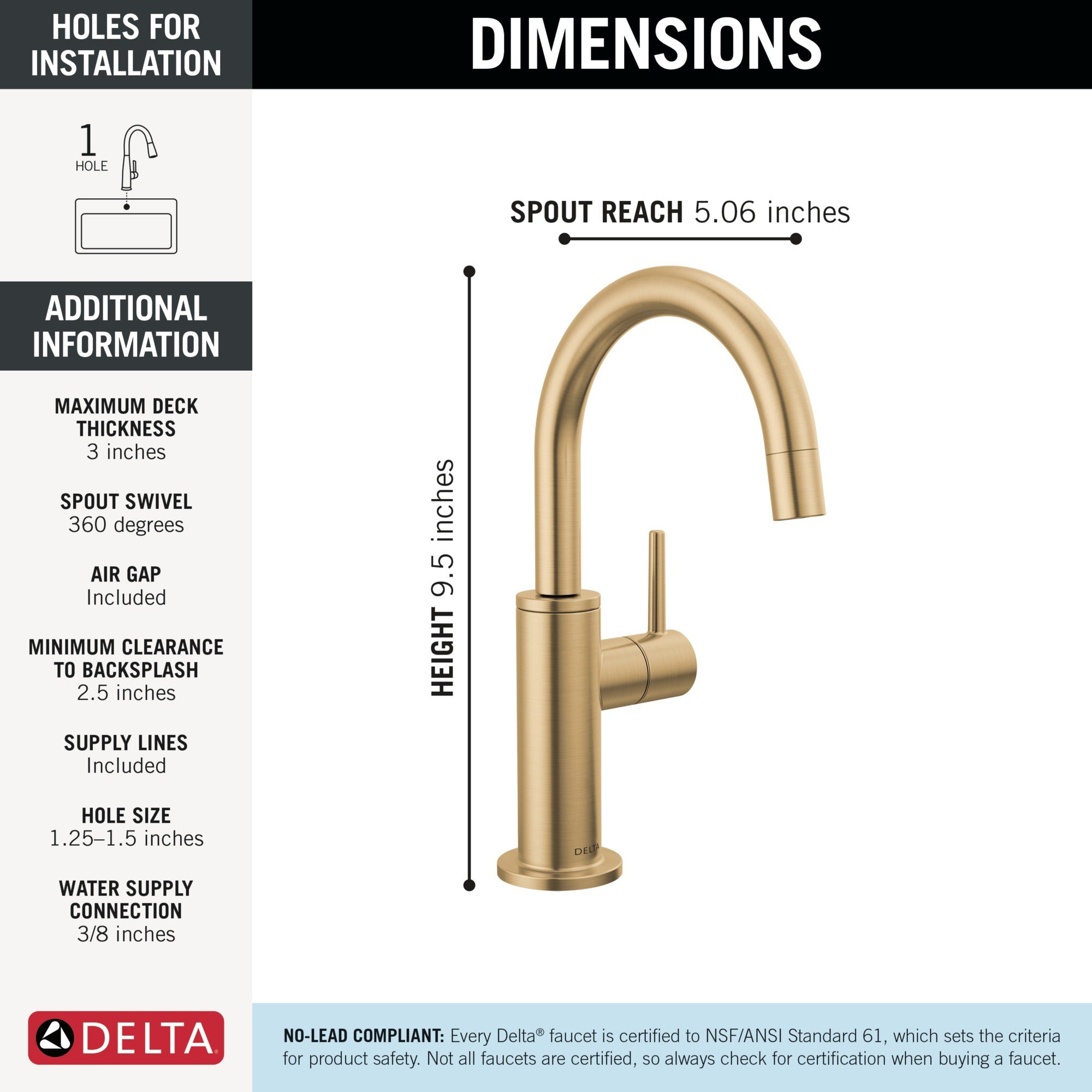 Delta Other Contemporary Round Beverage Faucet