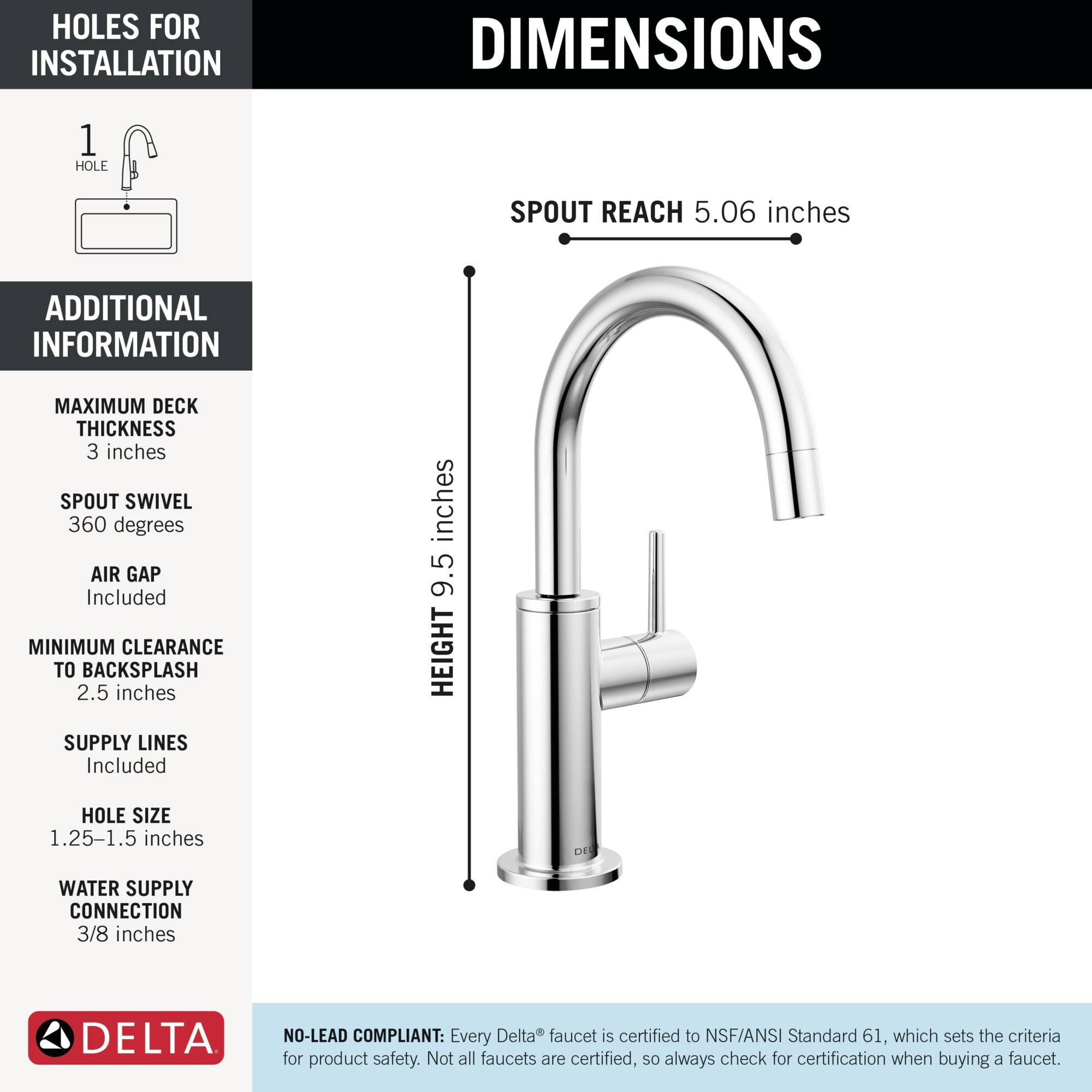 Delta Other Contemporary Round Beverage Faucet