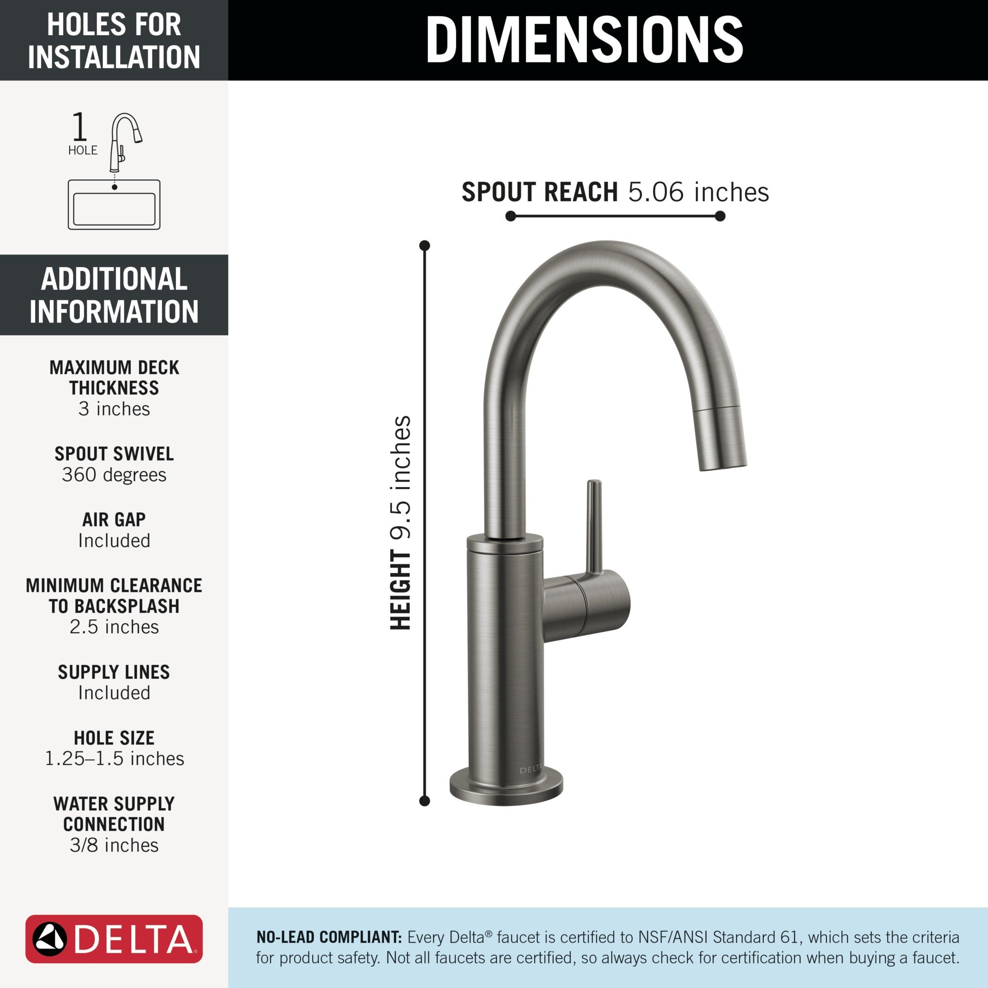 Delta Other Contemporary Round Beverage Faucet