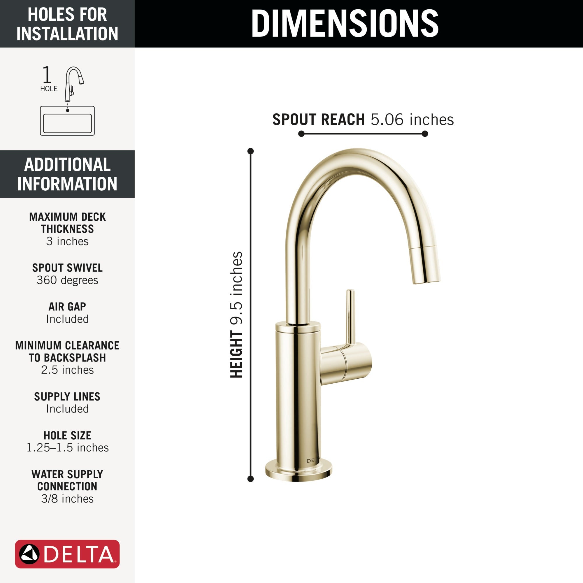 Delta Other Contemporary Round Beverage Faucet