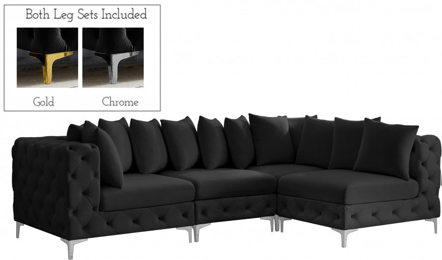Tremblay 109" Velvet Upholstered 4pc. Modular Sectional