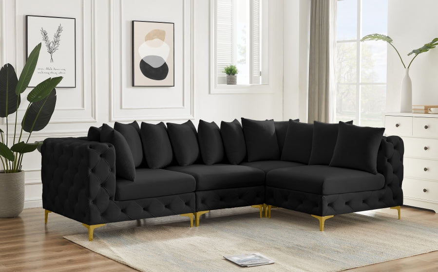Tremblay 109" Velvet Upholstered 4pc. Modular Sectional