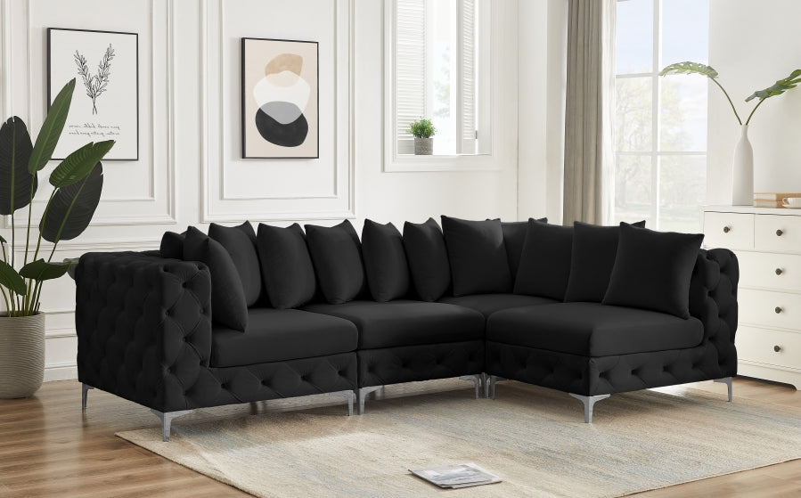 Tremblay 109" Velvet Upholstered 4pc. Modular Sectional