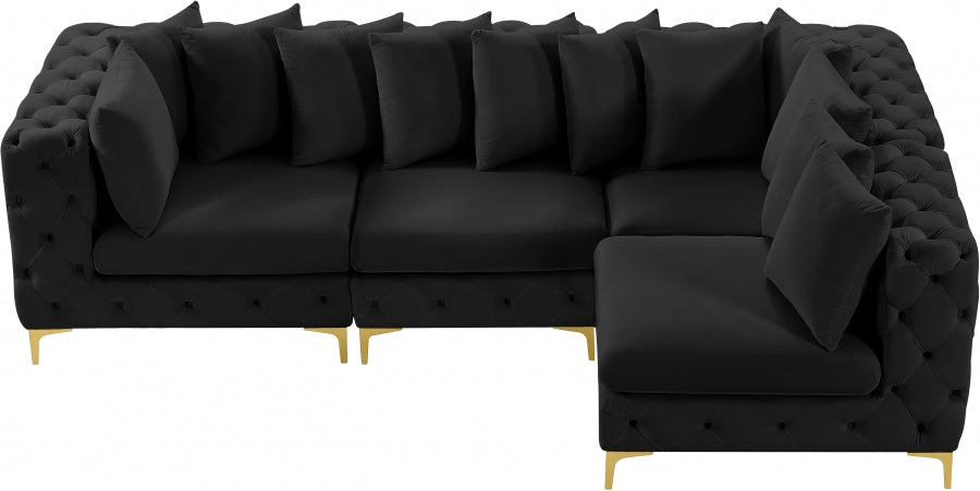 Tremblay 109" Velvet Upholstered 4pc. Modular Sectional