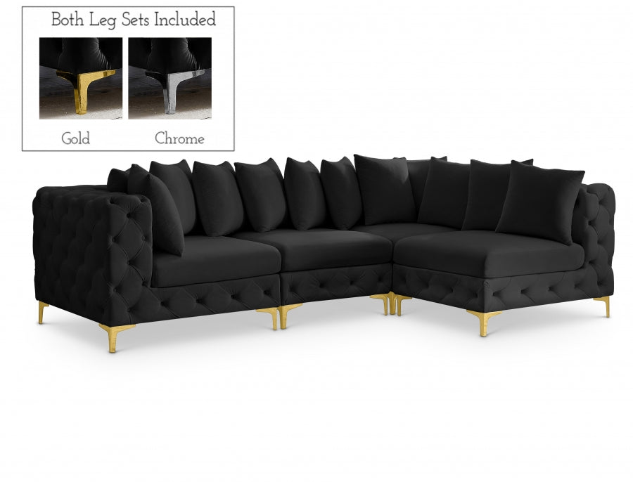 Tremblay 109" Velvet Upholstered 4pc. Modular Sectional