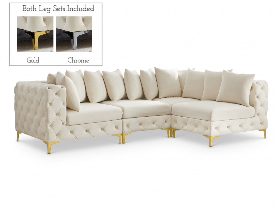 Tremblay 109" Velvet Upholstered 4pc. Modular Sectional