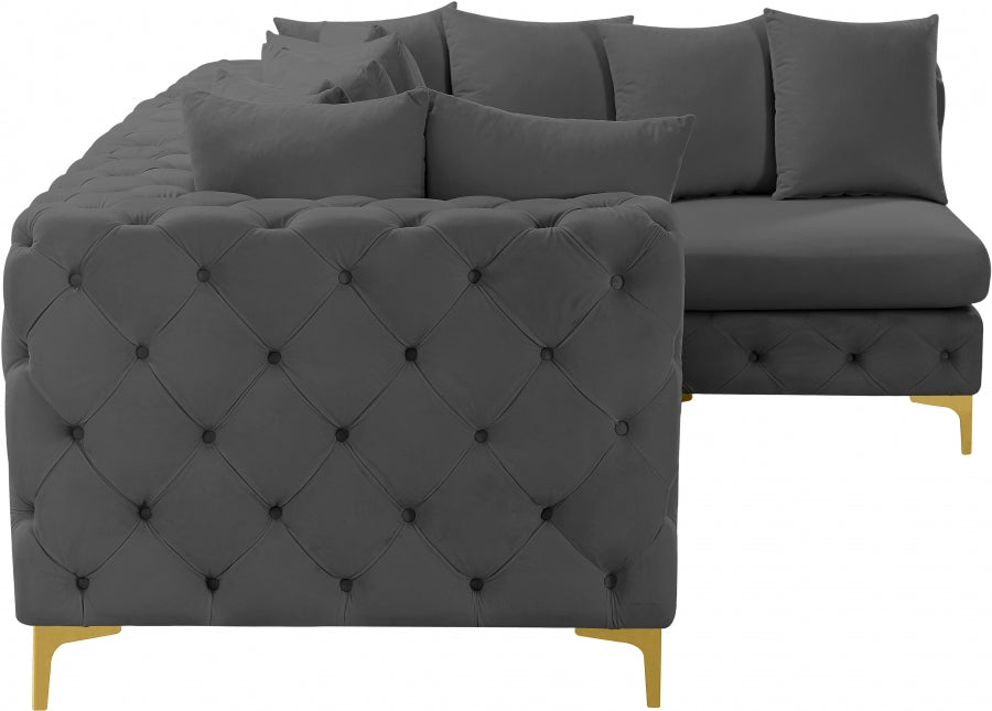 Tremblay 109" Velvet Upholstered 4pc. Modular Sectional