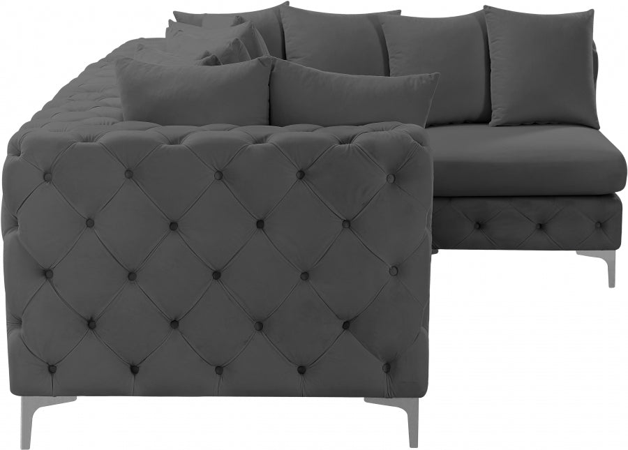 Tremblay 109" Velvet Upholstered 4pc. Modular Sectional