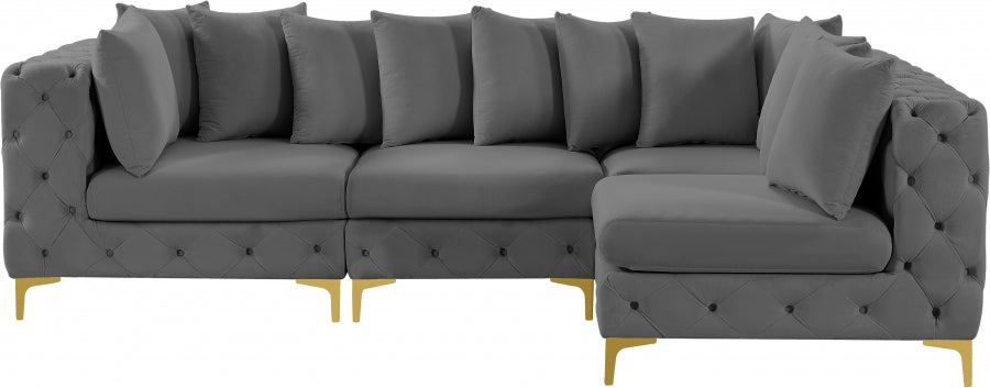 Tremblay 109" Velvet Upholstered 4pc. Modular Sectional