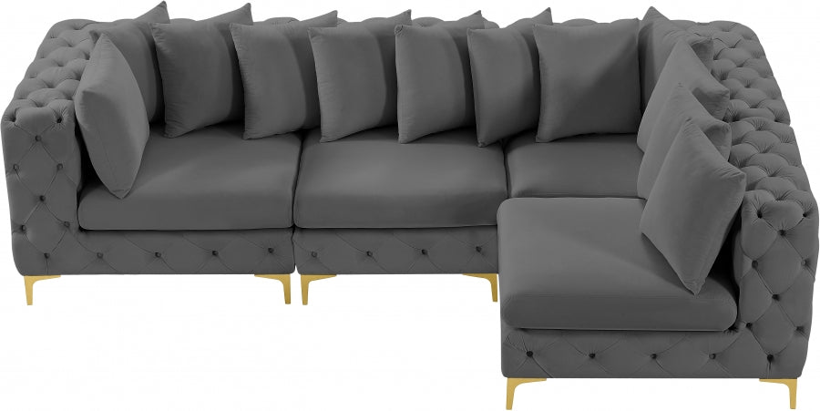 Tremblay 109" Velvet Upholstered 4pc. Modular Sectional