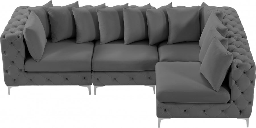 Tremblay 109" Velvet Upholstered 4pc. Modular Sectional