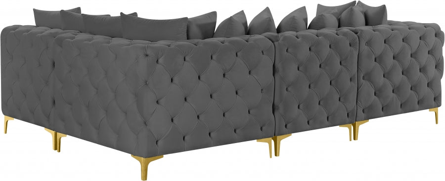 Tremblay 109" Velvet Upholstered 4pc. Modular Sectional