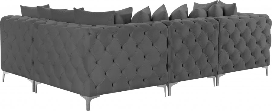 Tremblay 109" Velvet Upholstered 4pc. Modular Sectional