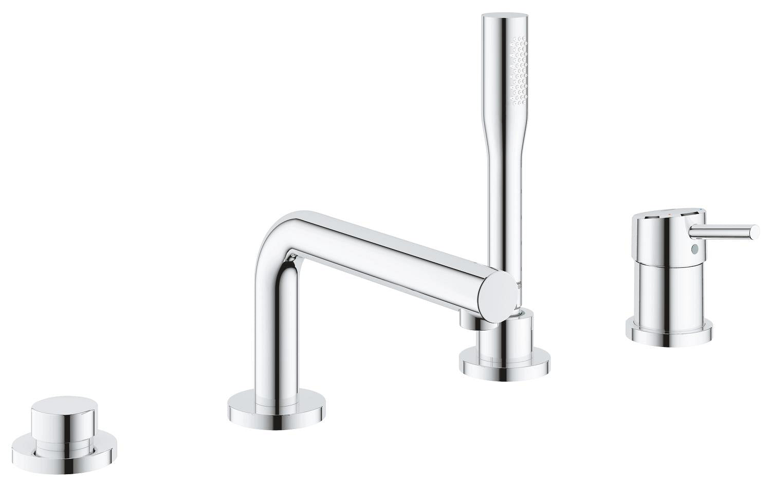 Grohe 4-Hole Single-Handle Deck Mount Roman Tub Faucet with 1.75 GPM Hand Shower 19576