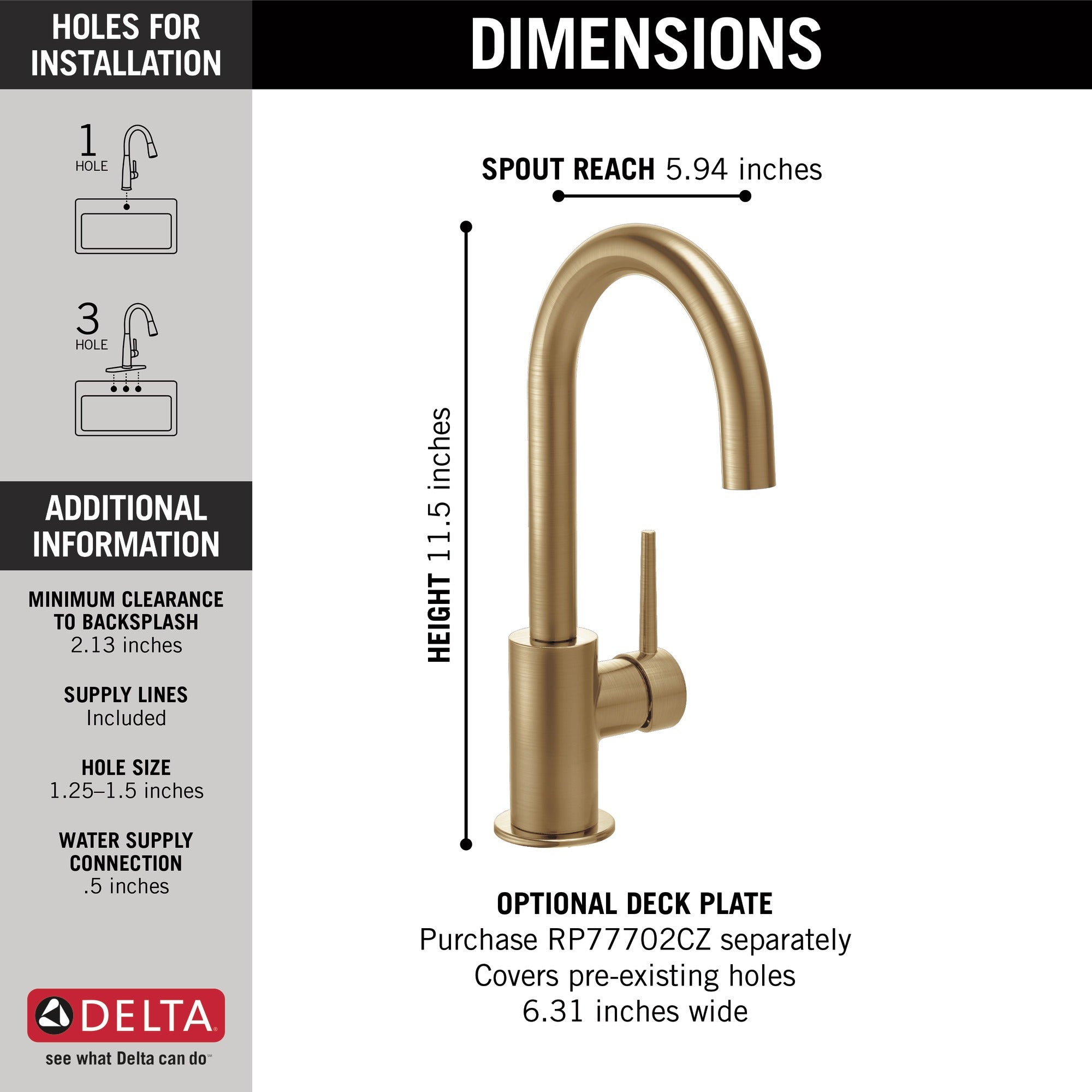 Delta Trinsic® True Bar Limited Swivel