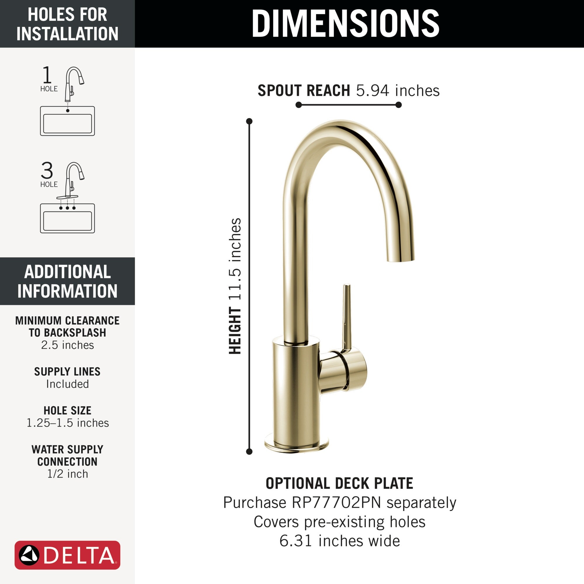 Delta Trinsic® True Bar Limited Swivel