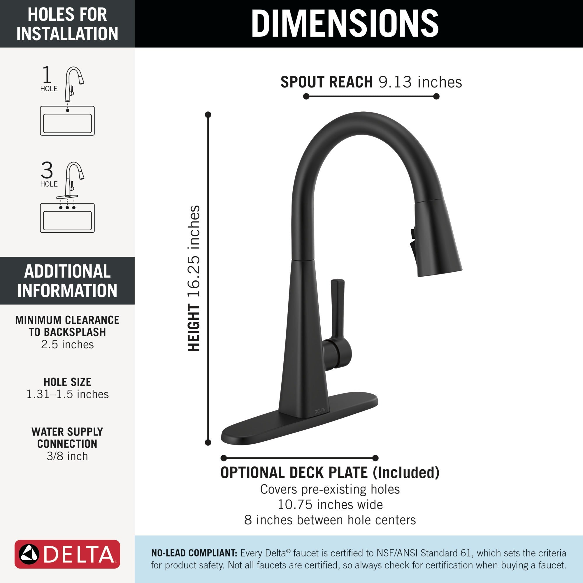 Delta Lenta® Single-Handle Pull-Down Kitchen Faucet