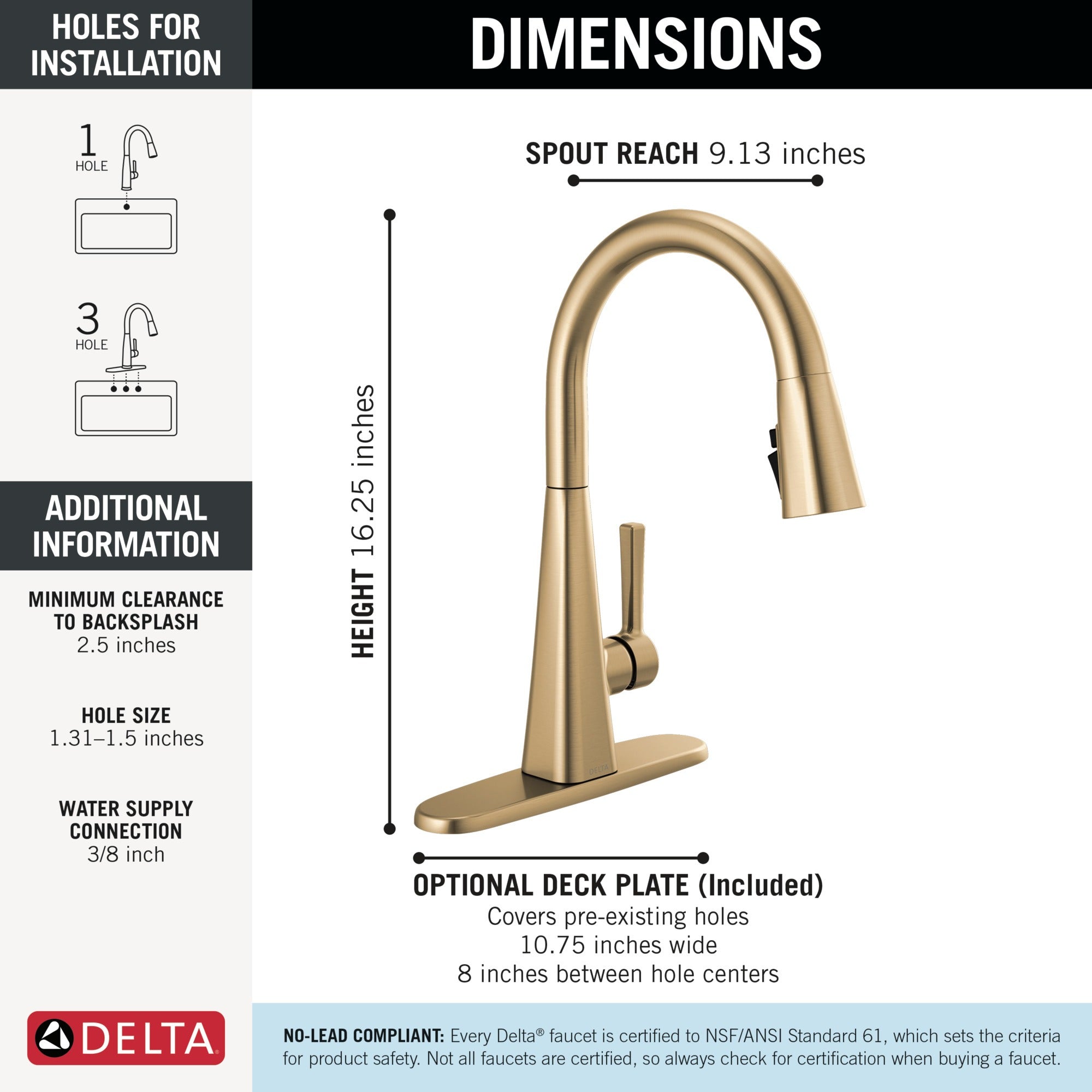 Delta Lenta® Single-Handle Pull-Down Kitchen Faucet