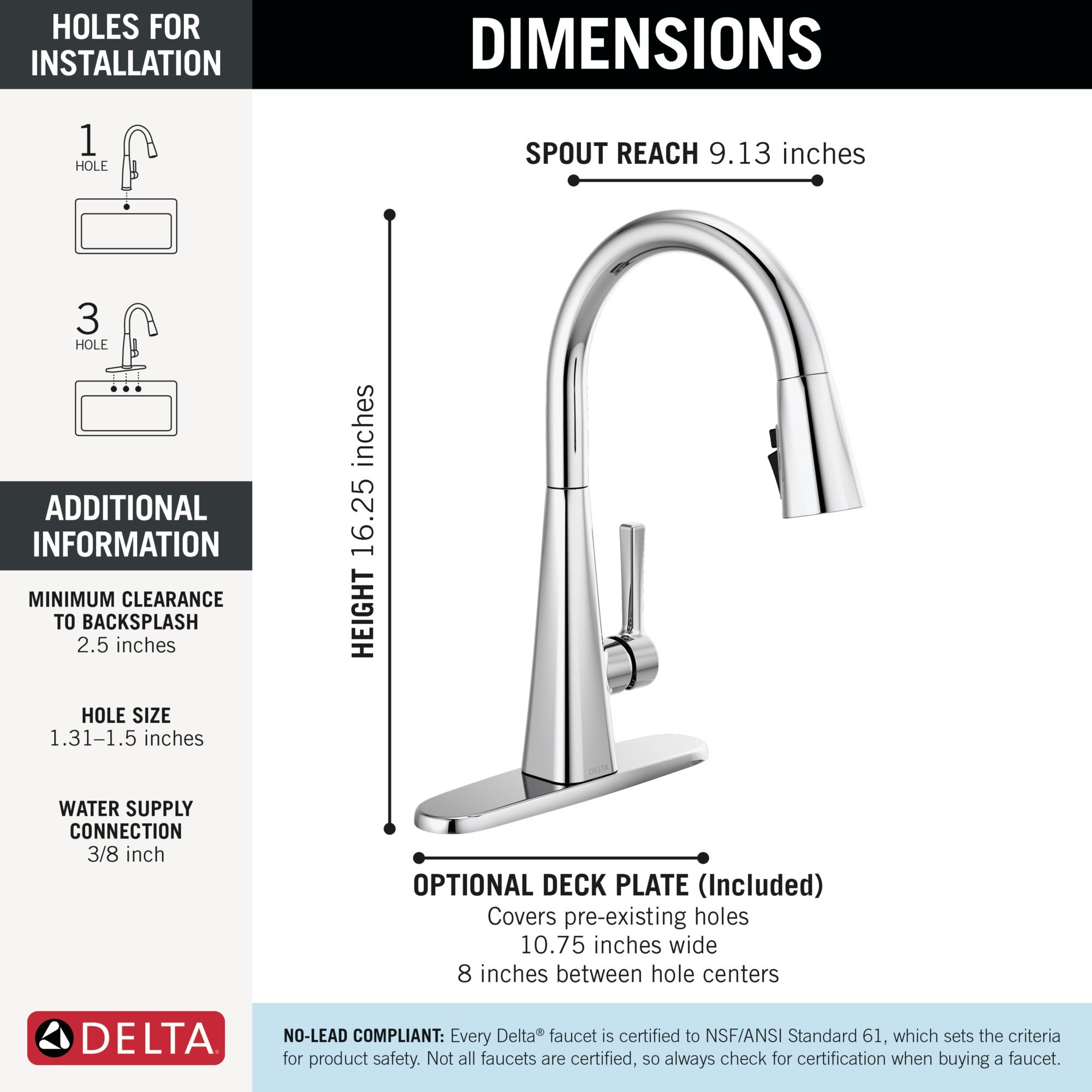 Delta Lenta® Single-Handle Pull-Down Kitchen Faucet