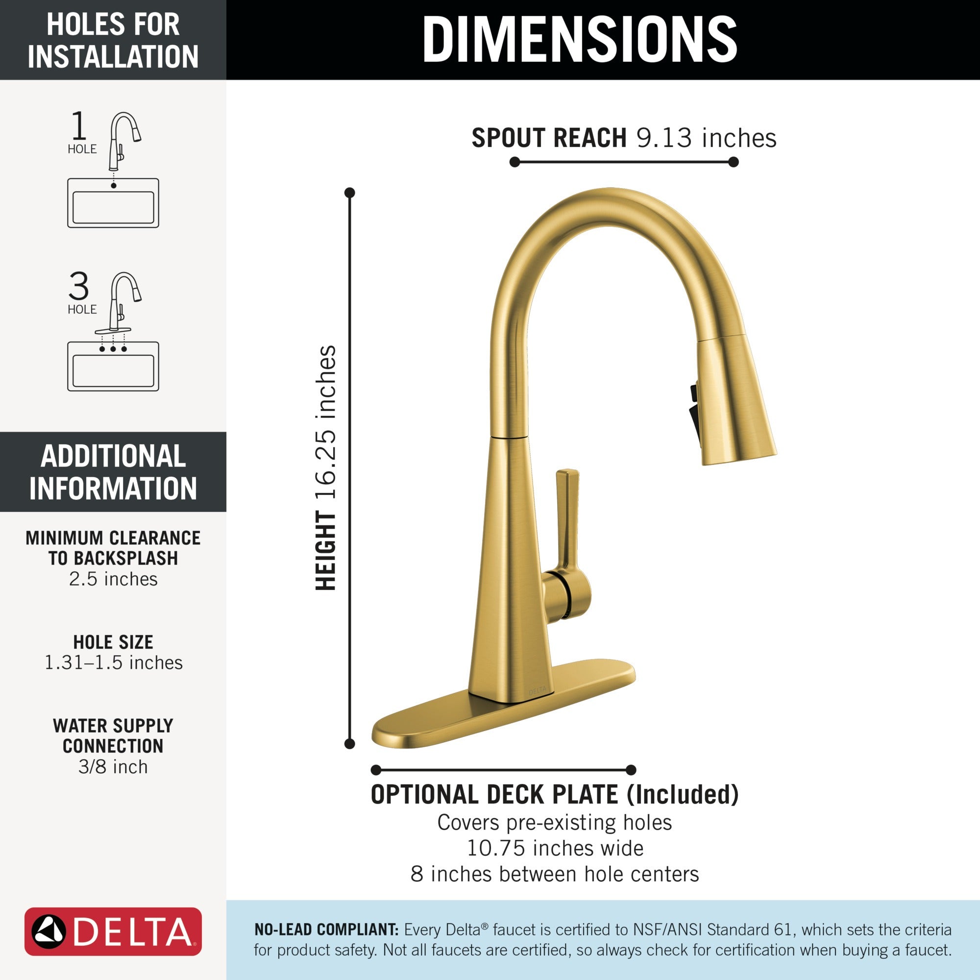 Delta Lenta® Single-Handle Pull-Down Kitchen Faucet