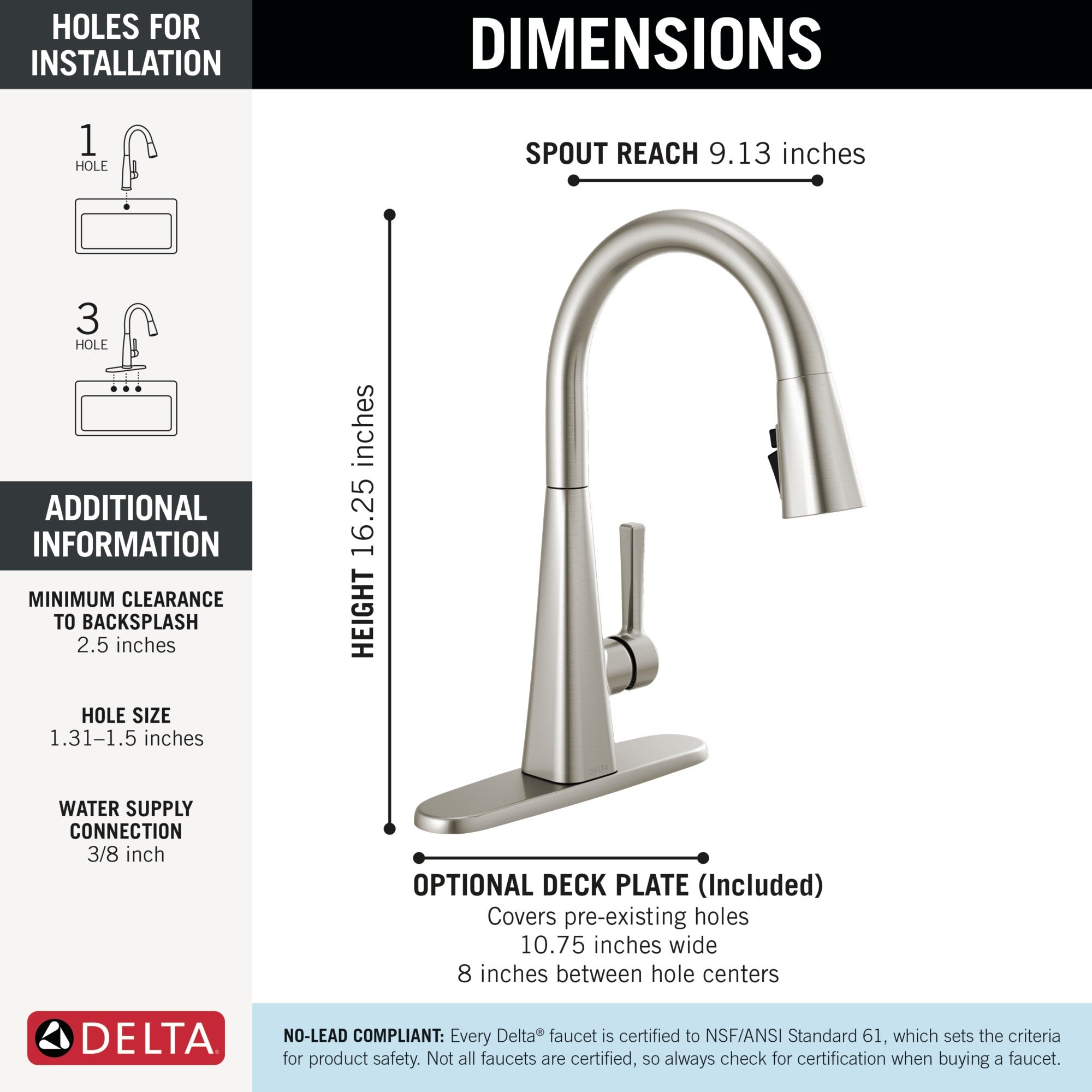 Delta Lenta® Single-Handle Pull-Down Kitchen Faucet