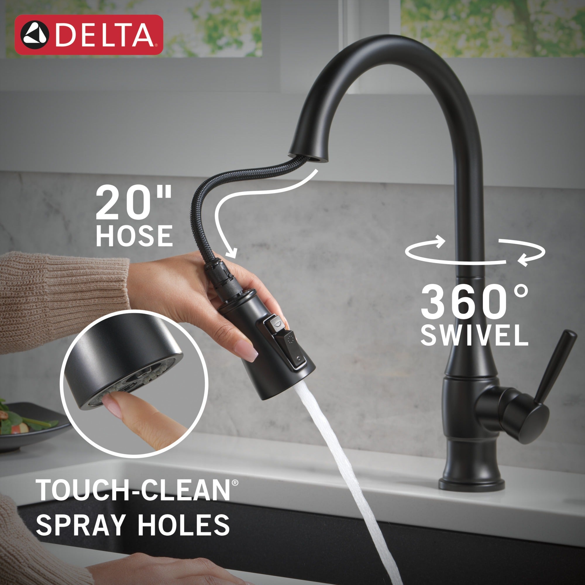 Delta Hazelwood™ Single Handle Pull-Down Kitchen Faucet with Soap Dispenser and ShieldSpray Technology