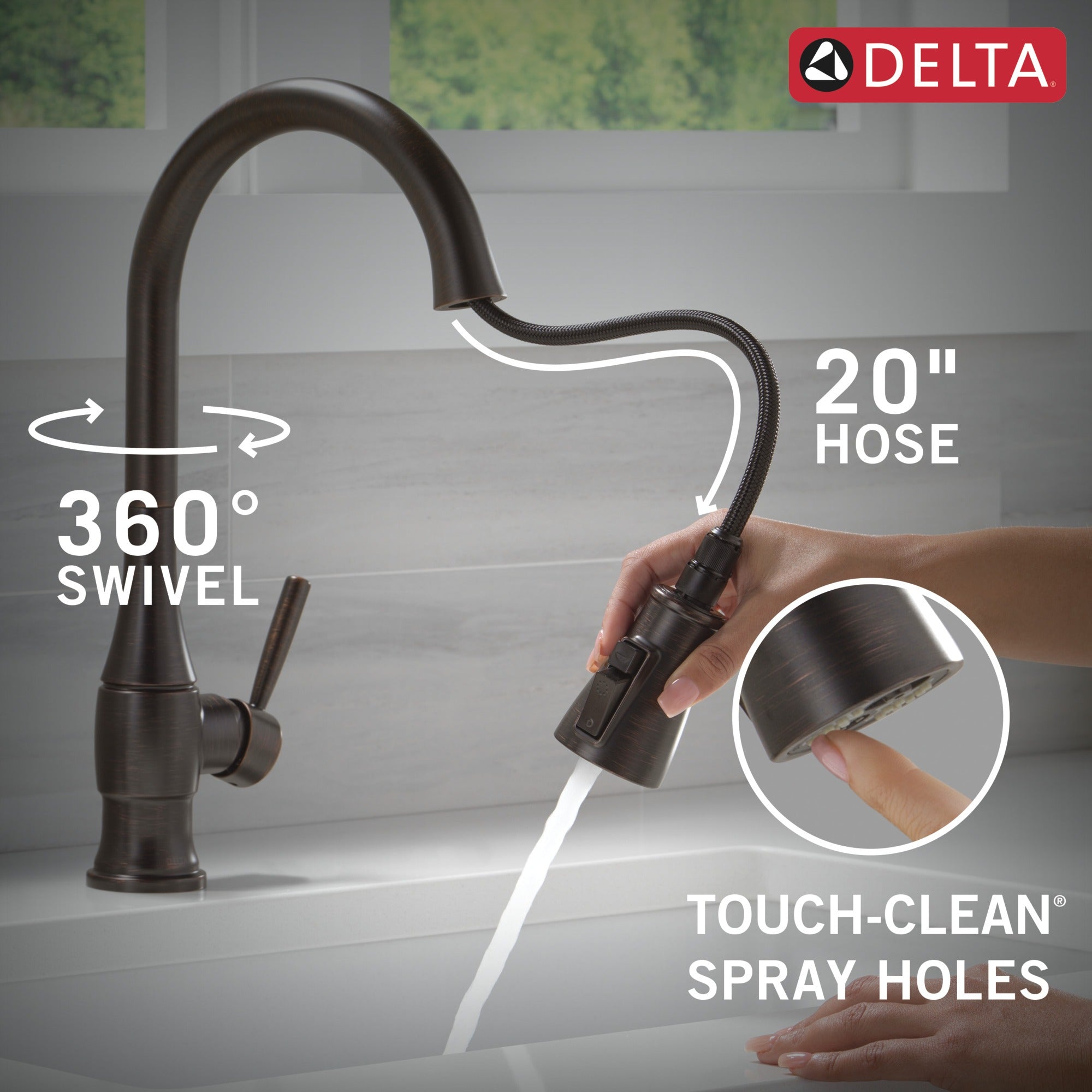 Delta Hazelwood™ Single Handle Pull-Down Kitchen Faucet with Soap Dispenser and ShieldSpray Technology