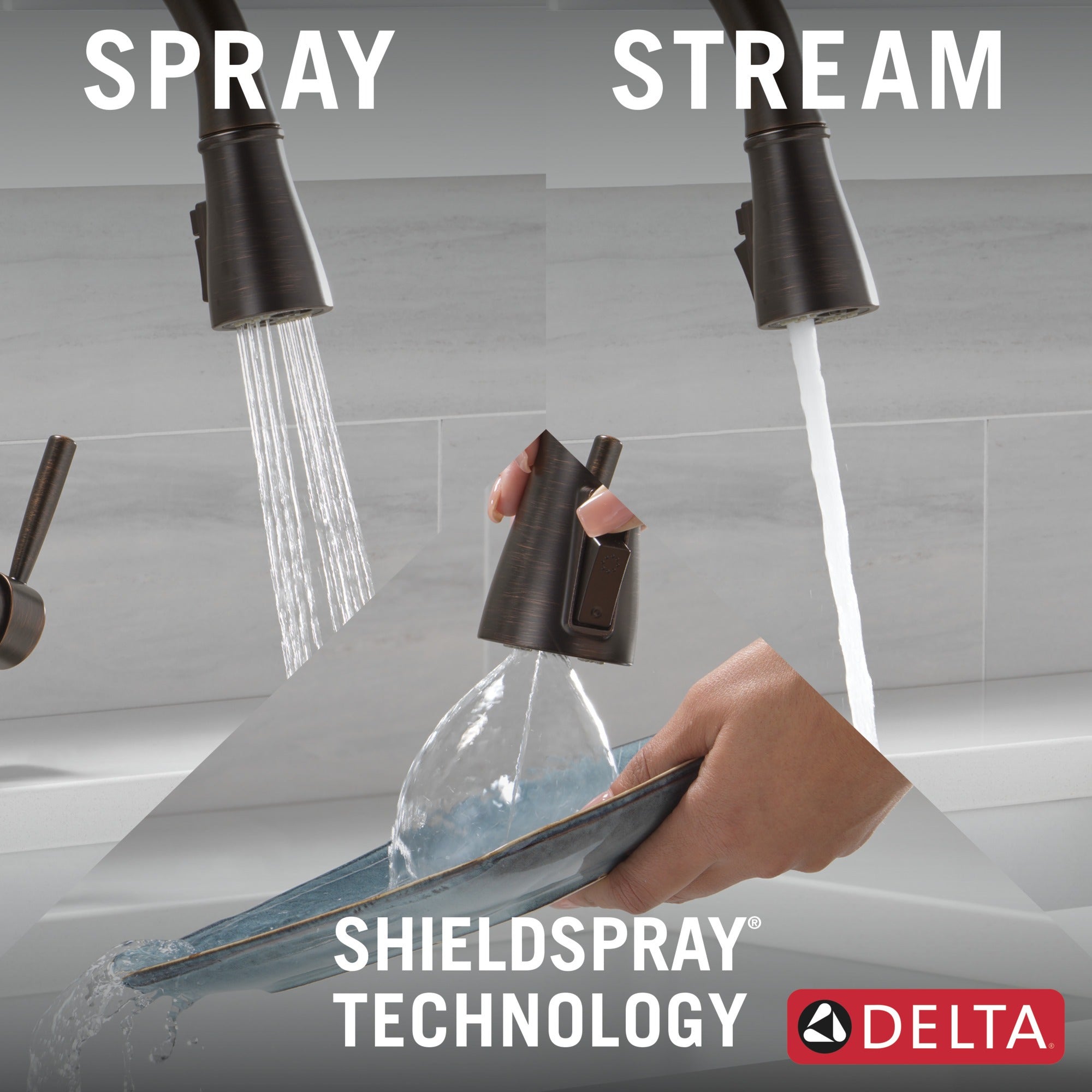 Delta Hazelwood™ Single Handle Pull-Down Kitchen Faucet with Soap Dispenser and ShieldSpray Technology