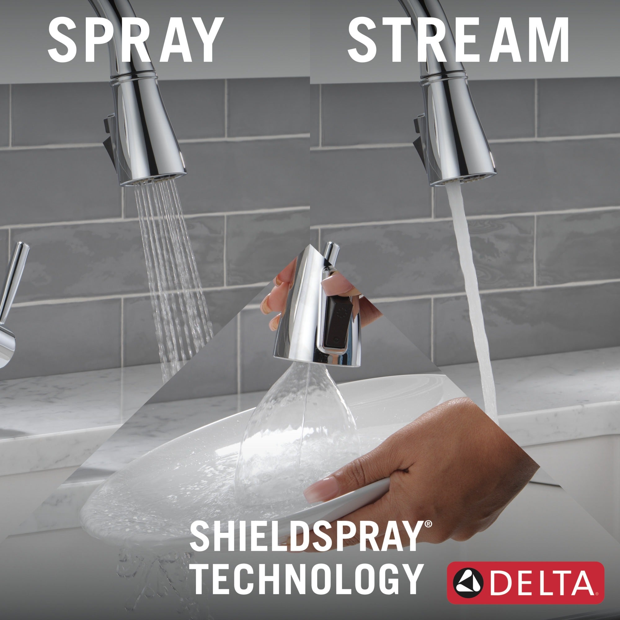 Delta Hazelwood™ Single Handle Pull-Down Kitchen Faucet with Soap Dispenser and ShieldSpray Technology