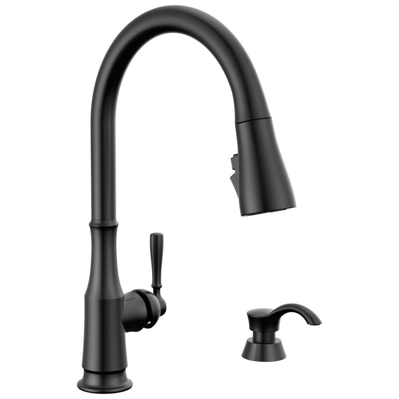 Delta Capertee™ Single Handle Pull-Down Kitchen Faucet with Soap Dispenser and ShieldSpray Technology