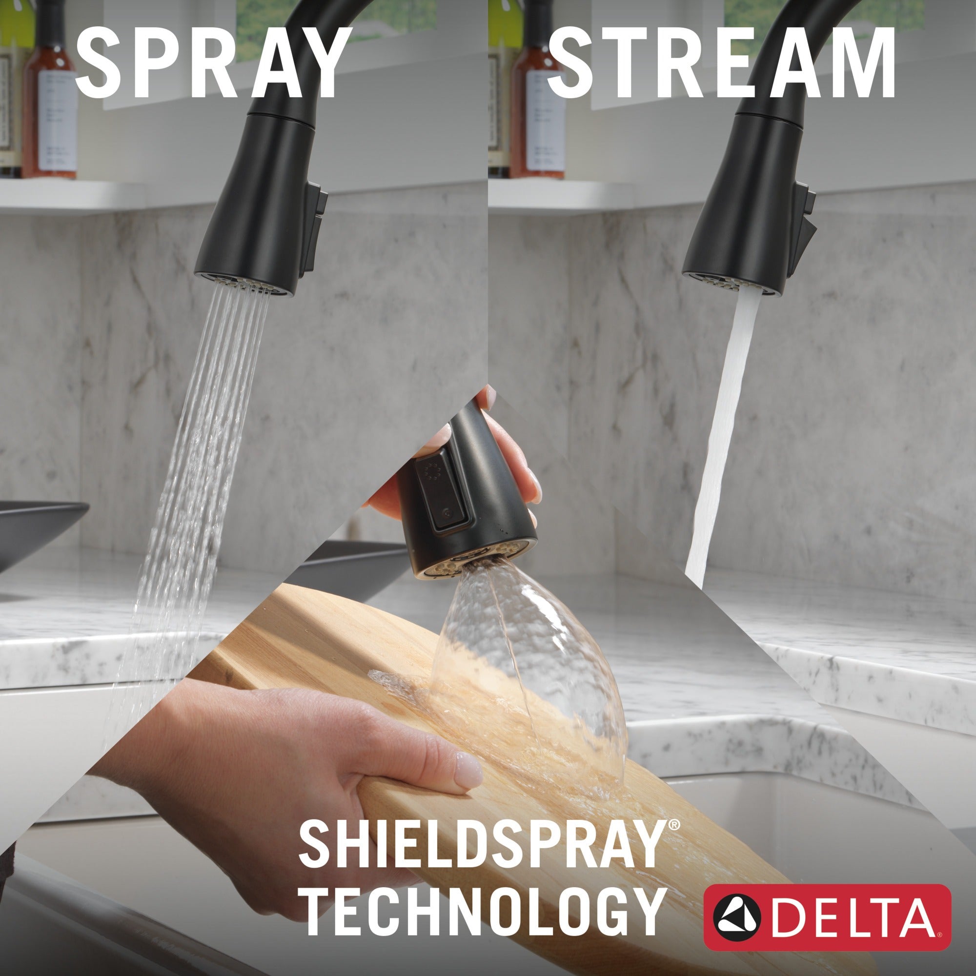 Delta Capertee™ Single Handle Pull-Down Kitchen Faucet with Soap Dispenser and ShieldSpray Technology