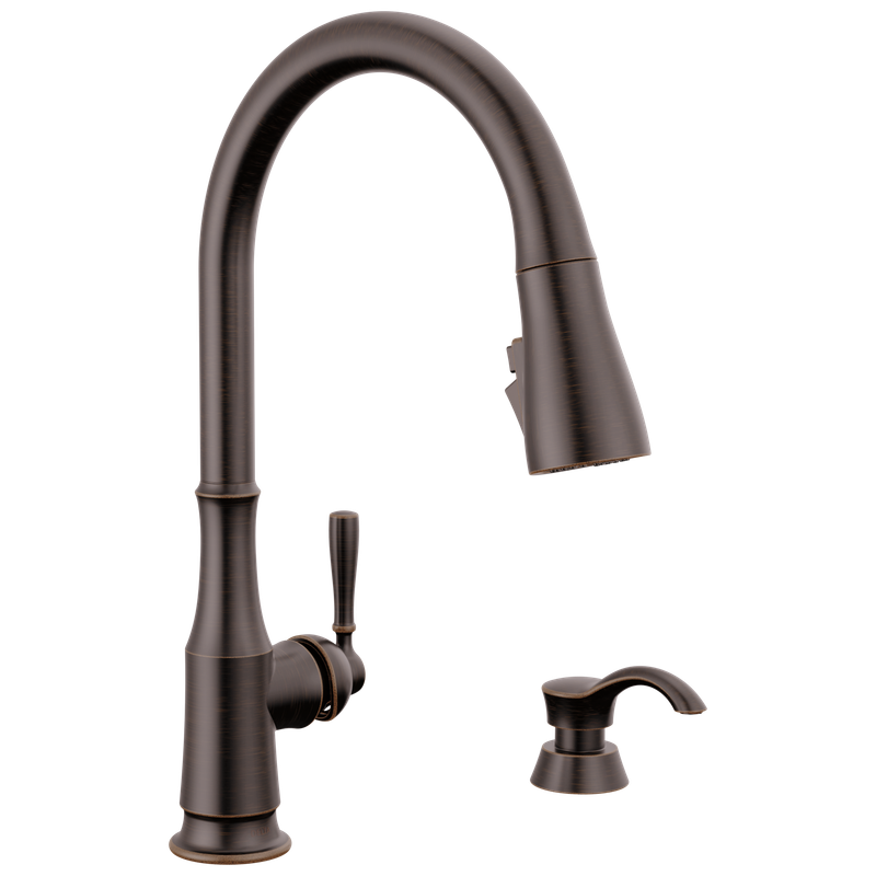 Delta Capertee™ Single Handle Pull-Down Kitchen Faucet with Soap Dispenser and ShieldSpray Technology