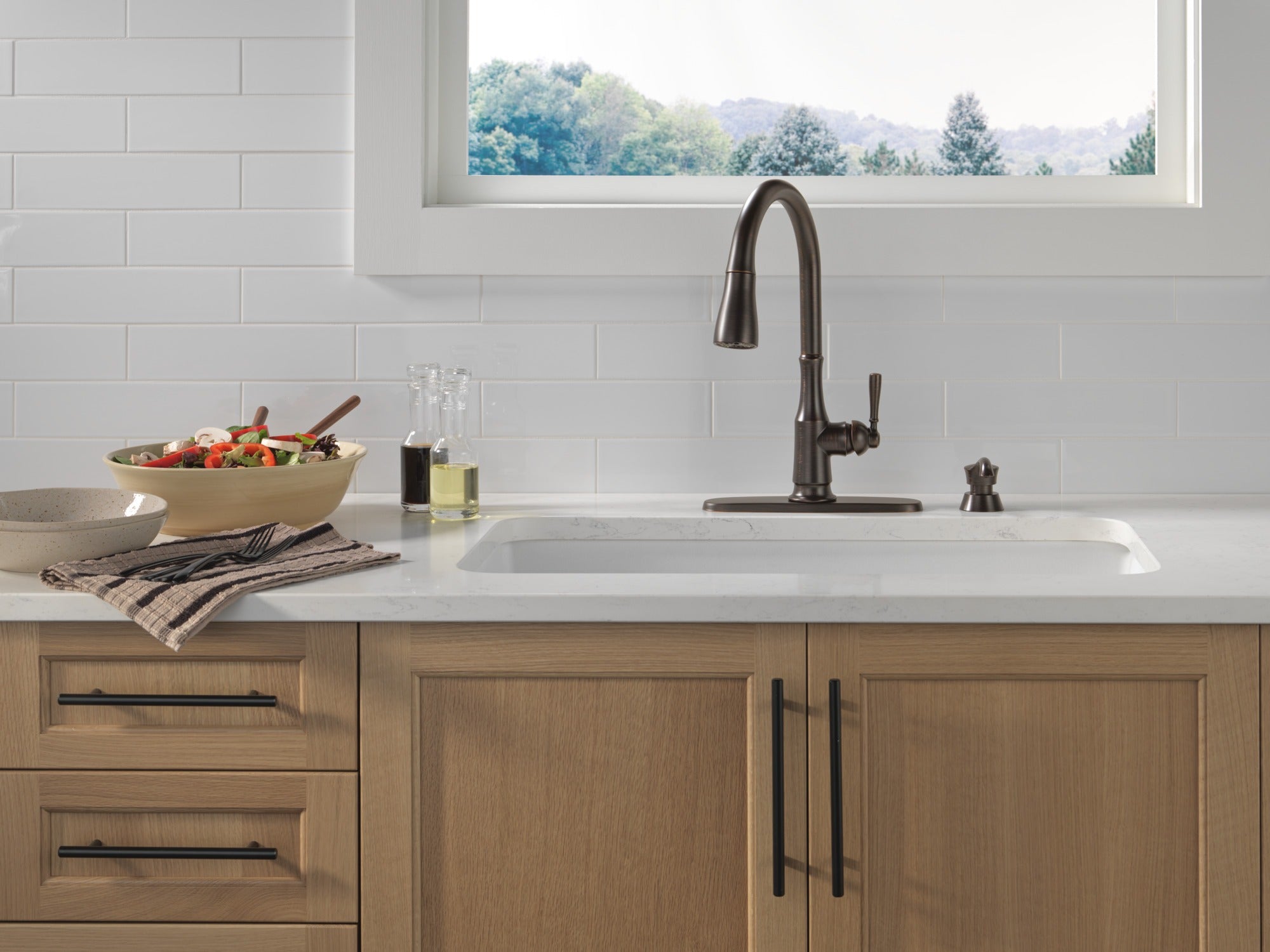 Delta Capertee™ Single Handle Pull-Down Kitchen Faucet with Soap Dispenser and ShieldSpray Technology