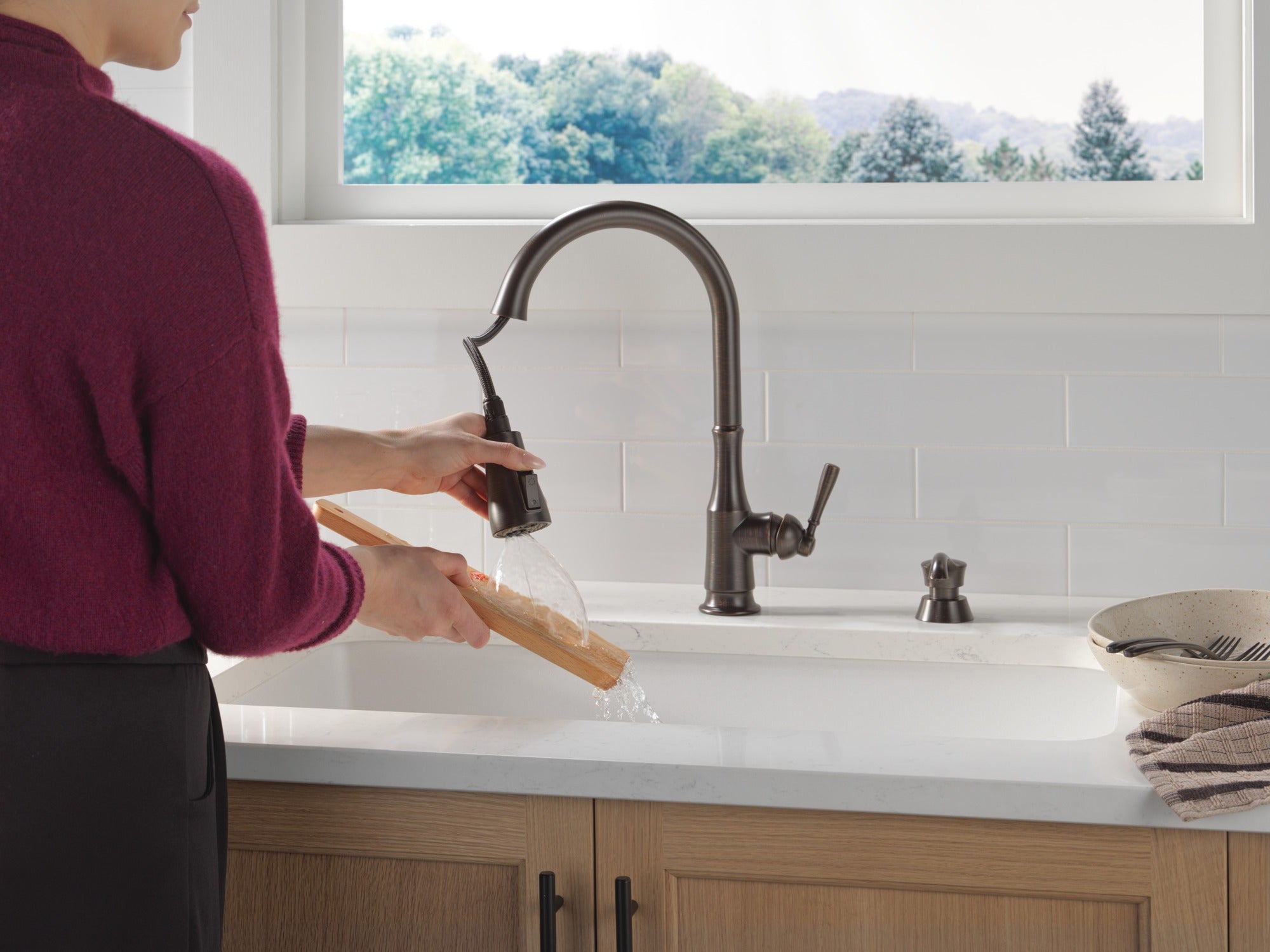 Delta Capertee™ Single Handle Pull-Down Kitchen Faucet with Soap Dispenser and ShieldSpray Technology