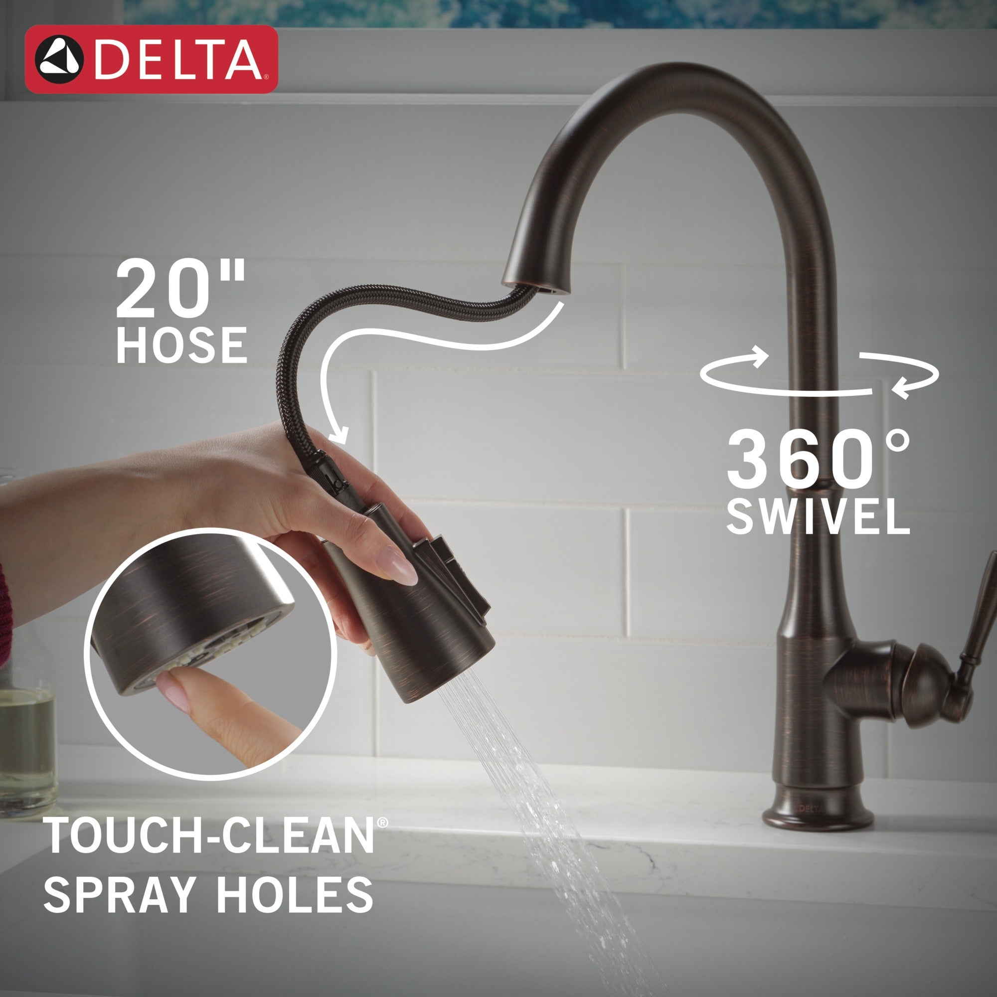 Delta Capertee™ Single Handle Pull-Down Kitchen Faucet with Soap Dispenser and ShieldSpray Technology