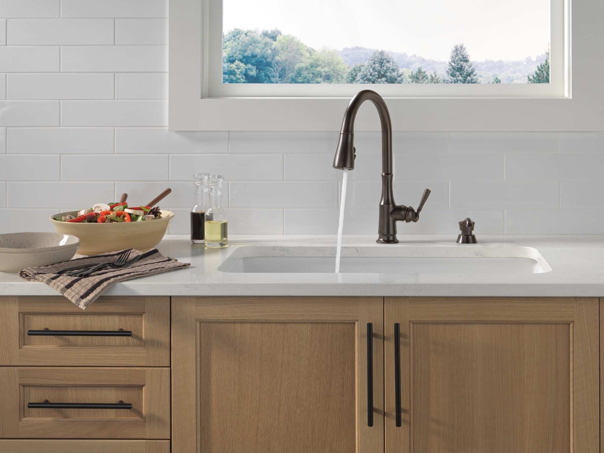 Delta Capertee™ Single Handle Pull-Down Kitchen Faucet with Soap Dispenser and ShieldSpray Technology