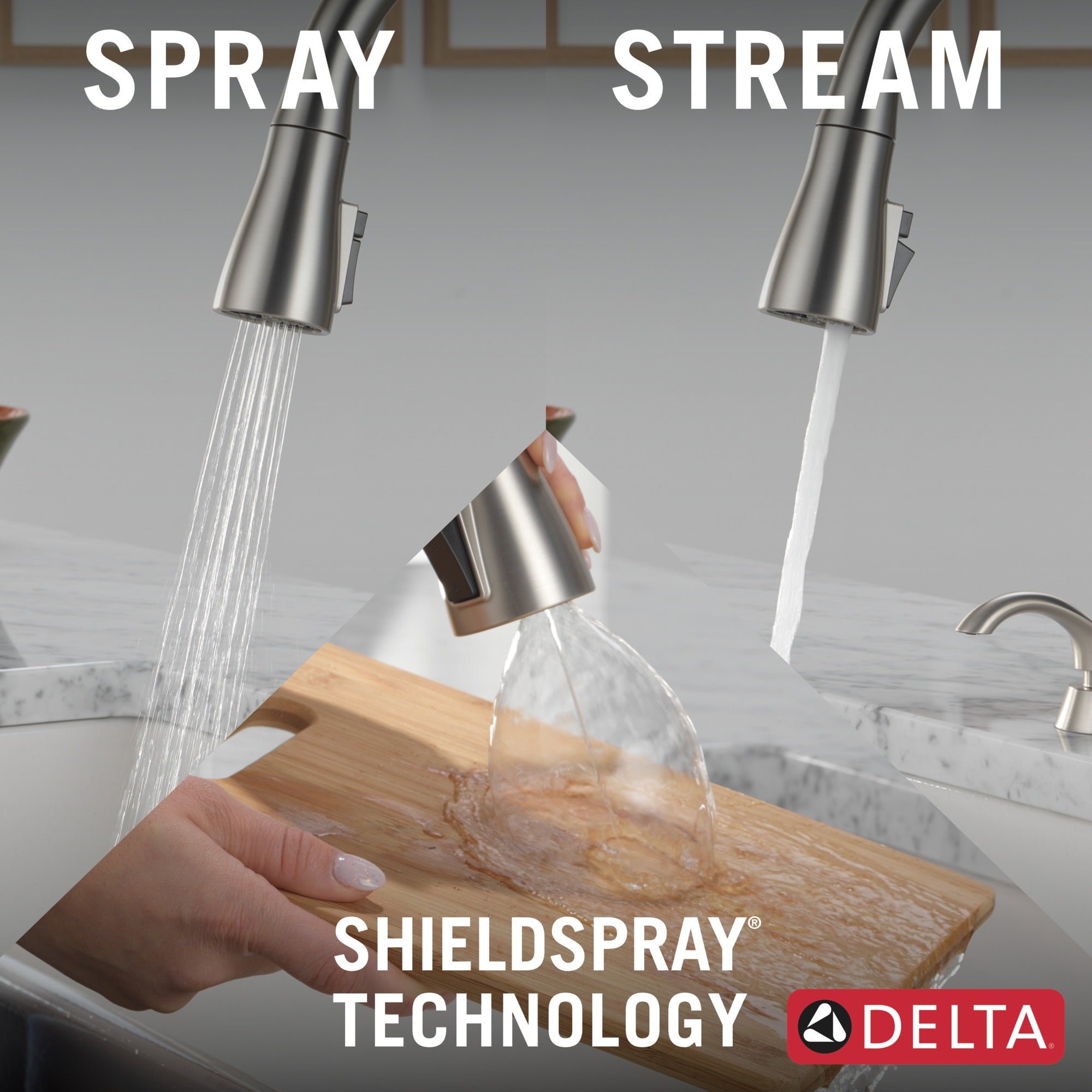 Delta Capertee™ Single Handle Pull-Down Kitchen Faucet with Soap Dispenser and ShieldSpray Technology