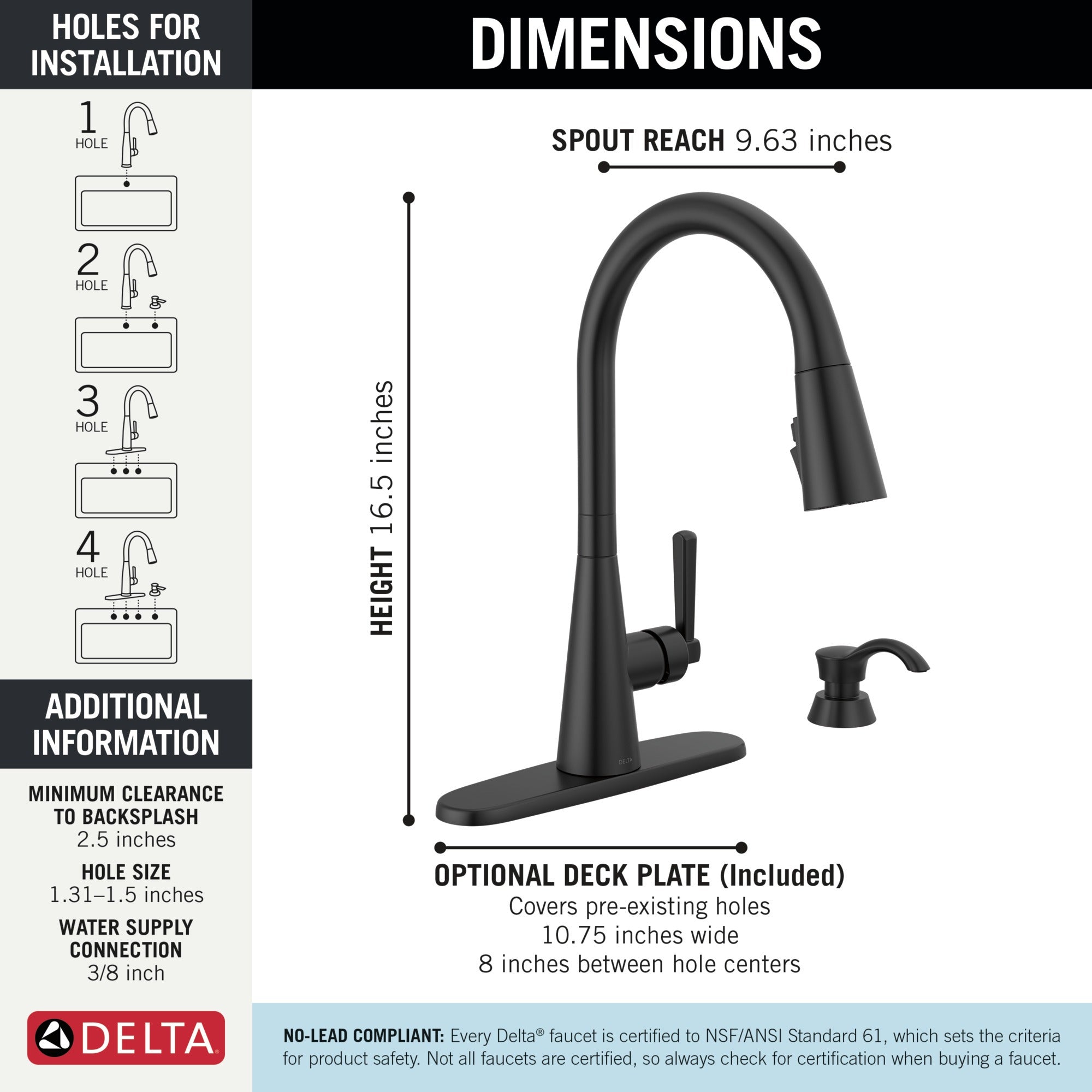 Delta Boyd™ Single Handle Pull-Down Kitchen Faucet with Soap Dispenser and ShieldSpray Technology
