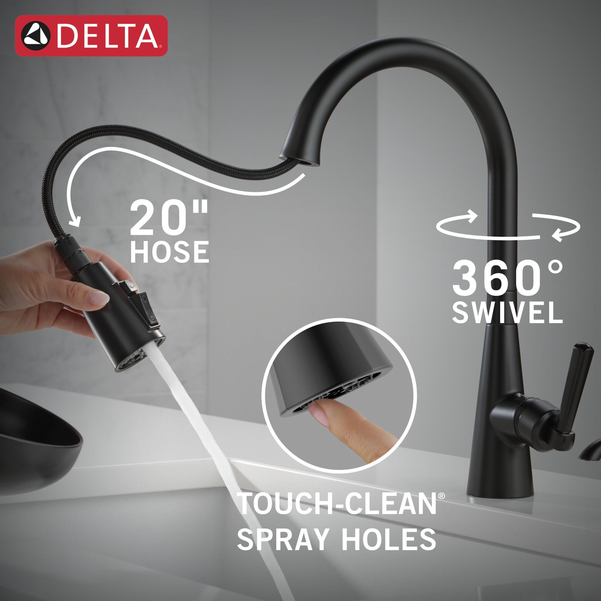 Delta Boyd™ Single Handle Pull-Down Kitchen Faucet with Soap Dispenser and ShieldSpray Technology