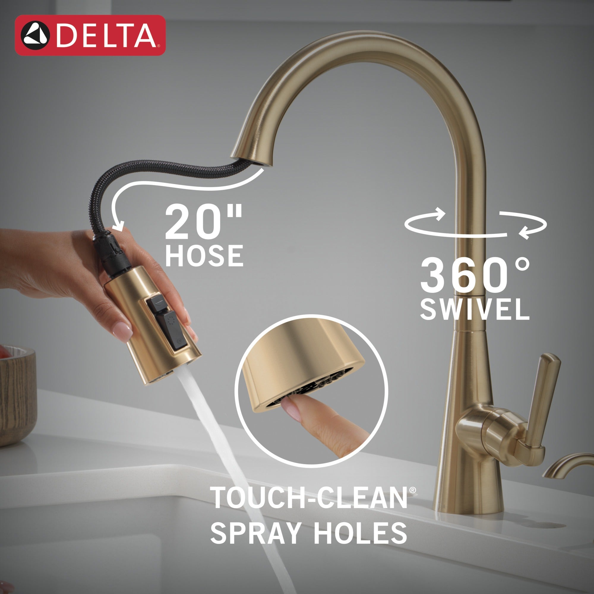 Delta Boyd™ Single Handle Pull-Down Kitchen Faucet with Soap Dispenser and ShieldSpray Technology