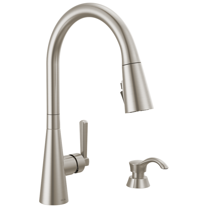 Delta Boyd™ Single Handle Pull-Down Kitchen Faucet with Soap Dispenser and ShieldSpray Technology