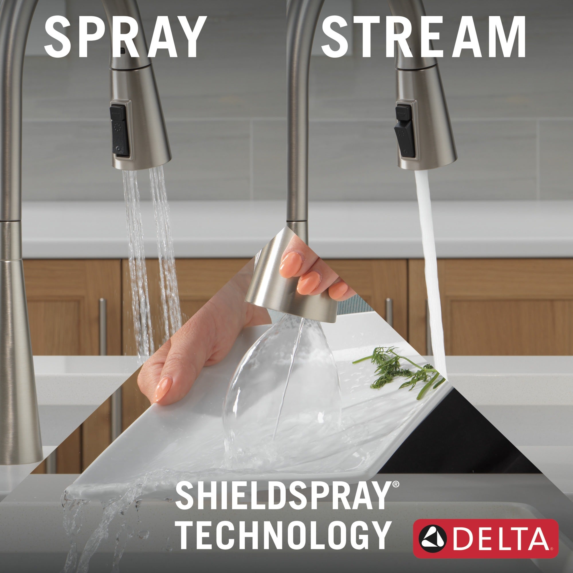 Delta Boyd™ Single Handle Pull-Down Kitchen Faucet with Soap Dispenser and ShieldSpray Technology